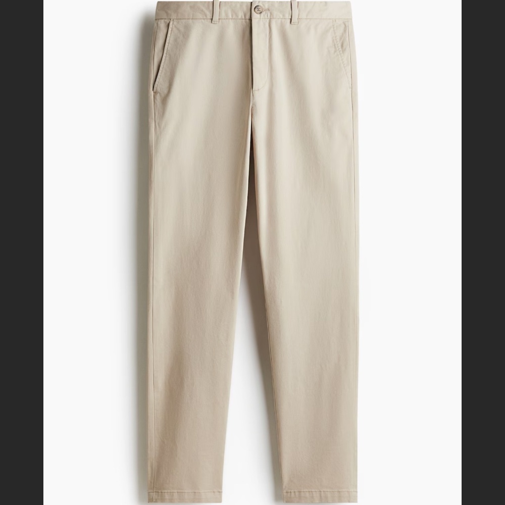 Men's Slim Fit Chinos H&M Beige Size 32R